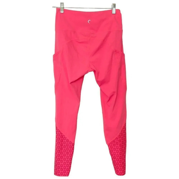 ZYIA ACTIVE Neon Coral Flower Power Lux High Rise Leggings Pink Size 6/8 - Picture 4 of 10